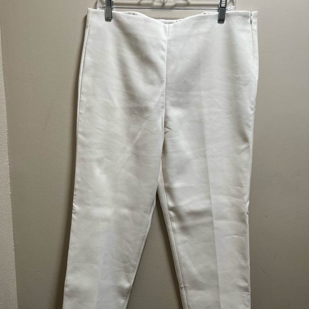 ST. JOHN Cream tapered leg Trouser dress pants - Picture 2 of 12